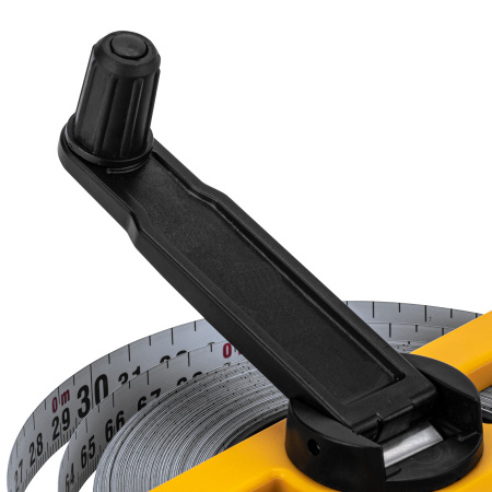Рулетка геодезическая 30 м х 13 мм, открытый корпус, металлическая лента Denzel цена