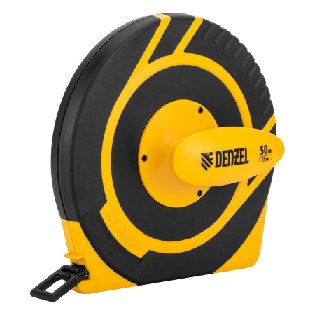 Рулетка геодезическая 50 м х 15 мм, закрытый корпус, фиберглассовая лента Denzel цена