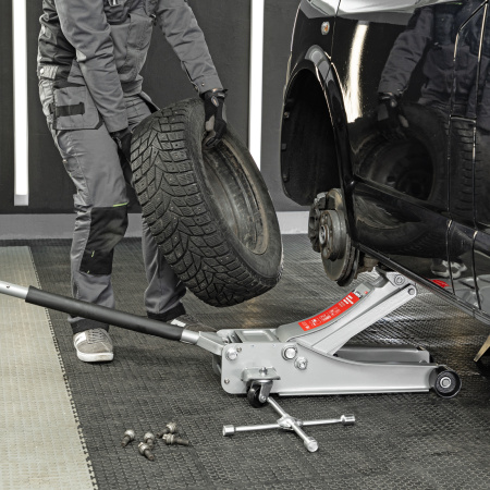 Домкрат гидравлический подкатной профессиональный, быстрый подъем, 3,5т Low Profile, Quick Lift, 100-535 мм, проф Matrix цена