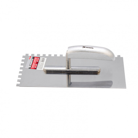 Гладилка из нержавеющей стали, 280 x 130 мм, деревянная ручка, зуб 8 x 8 мм Matrix цена