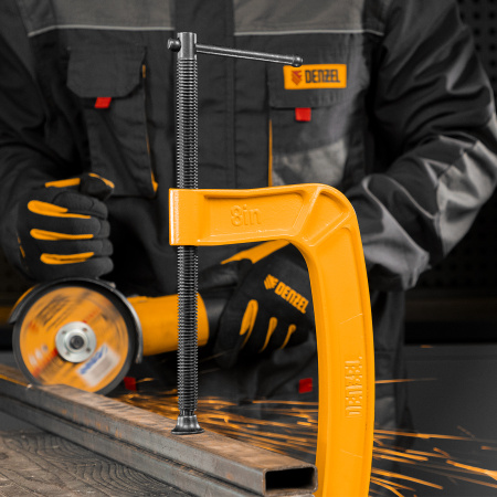 Струбцина G-образная, усиленная, 200 мм Denzel цена