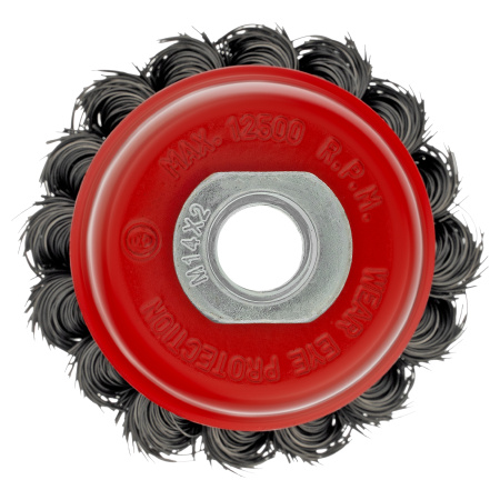 Щетка для УШМ, 65 мм, М14, "чашка", крученая проволока 0.35 мм Matrix