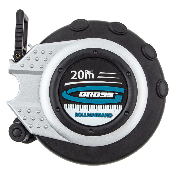Рулетка геодезическая 20 м х 13 мм, закрытый корпус, металлическая лента, нейлон Gross цена