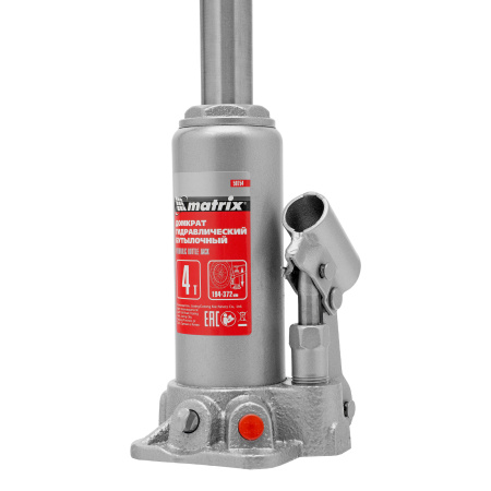 Домкрат гидравлический бутылочный, 4 т, высота подъема 194-372 мм, в пластиковый кейсе Matrix цена