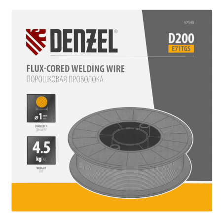 Порошковая проволока Е71TGS, диам. 1 мм, 4,5 кг, диам. катушки D200 Denzel