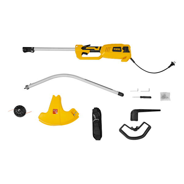 Триммер электрический TE-1100, 1100 Вт, 380 мм, катушка, разборная штанга Denzel цена