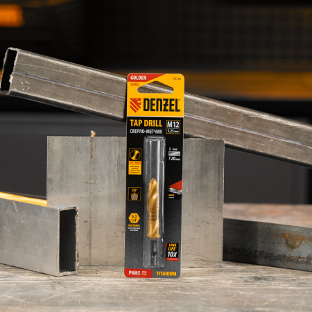 Сверло-метчик М12 х 1,25 мм, Р6М5// Denzel