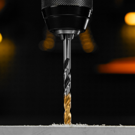 Сверло спиральное по металлу 6,5 x 93мм, Р6М5, Golden Tip, многогранная заточка Denzel