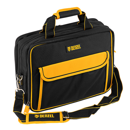 Сумка для инструмента, 400х170х300 мм, 3 отделения, 28 карманов, наплечный ремень Denzel цена